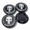 4pcs Skull Logo Emblem Badge Car Wheel Center Caps 69MM Clips 56MM Wheels Hub Dust Cap Rim Hubcaps Cover Replace Car Accessories