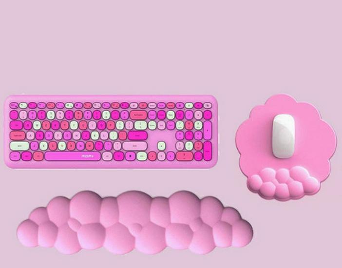 High-Value Silicone Cloud Wrist Rest Mouse Pad and Keyboard Support - Office Essential