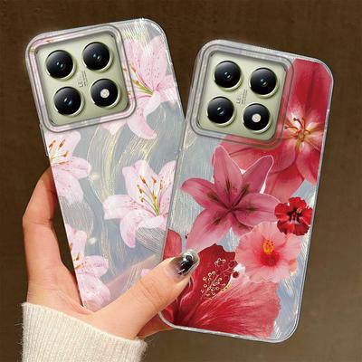 Pink Lily Flower Hard Back Print Phone Case for Xiaomi 14T 15T Pro 13T 11 Lite Poco X3 M5S X5 M6 X6 X7 Pro C65 C61 Flower Cover