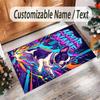 Dog Theme Crystal Velvet Rug Personalized Custom Name Text Soft Floor Mat Home Decor