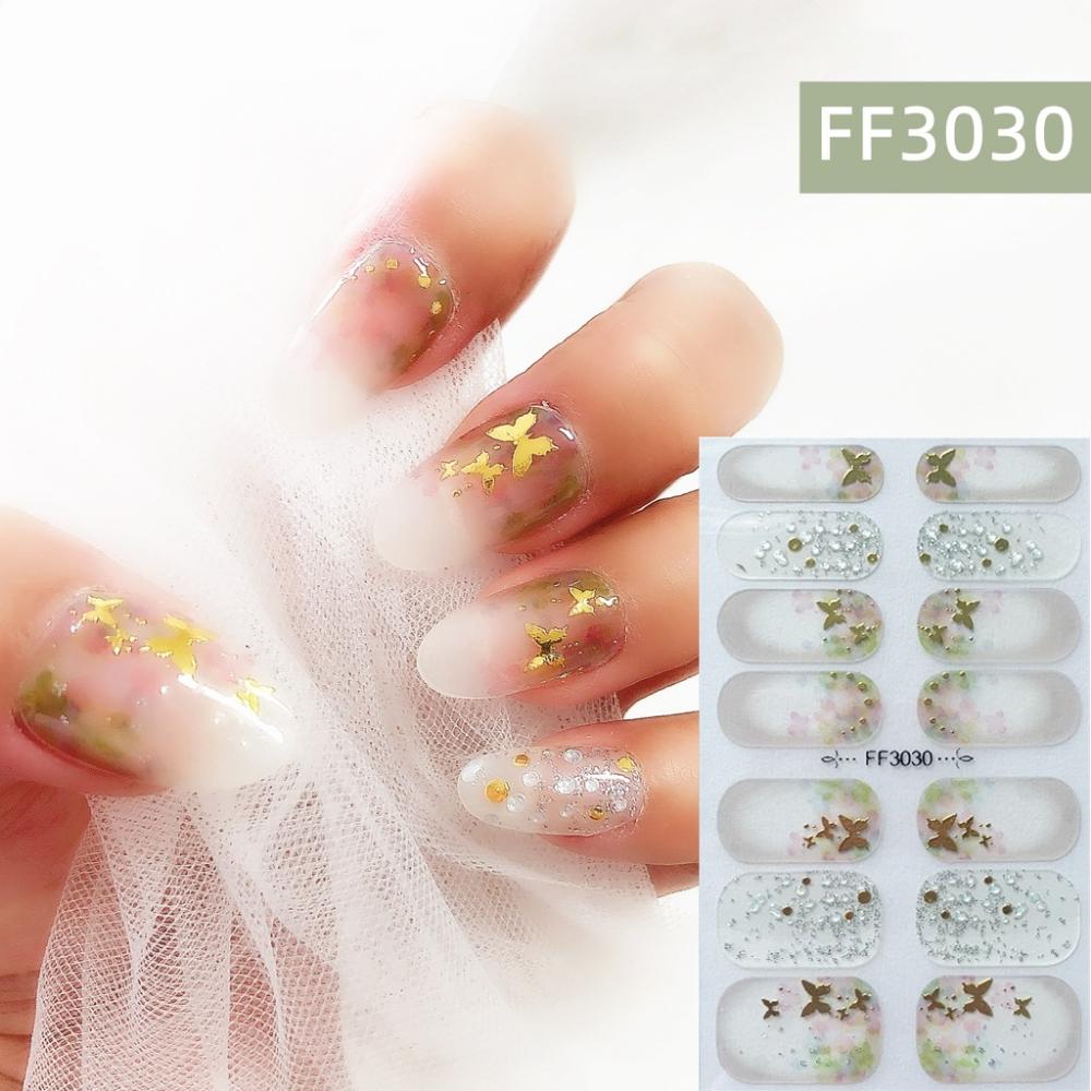Three-dimensional Waterproof No-bake Nail Polish Film Full Sticker Spring and Summer Nail Film Paper Nail Film Paper