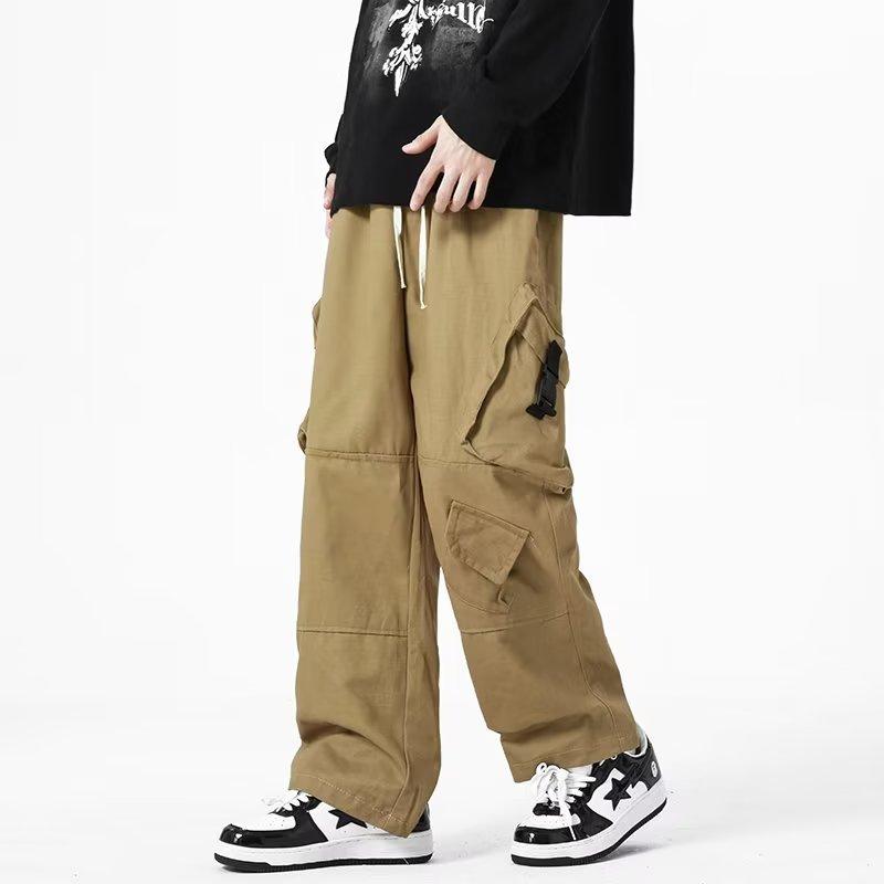Overalls Men's Autumn New Ins Trendy Brand Loose Straight-leg Pants Neutral Wind Multi-pocket Cotton Casual Pants