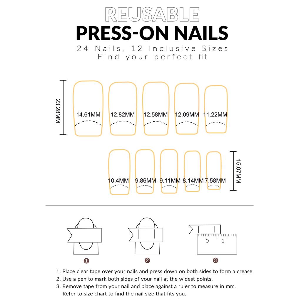 Pink Press on Nails with French White Tip Reusable Long Lasting Press on Nails for Women and Girl Nail Salon