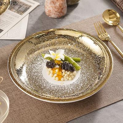 Kreativer runder Keramik-Essteller, dicker Suppenteller, Dessertteller, Salatteller, Pastateller, Restaurant-Spezialgeschirr