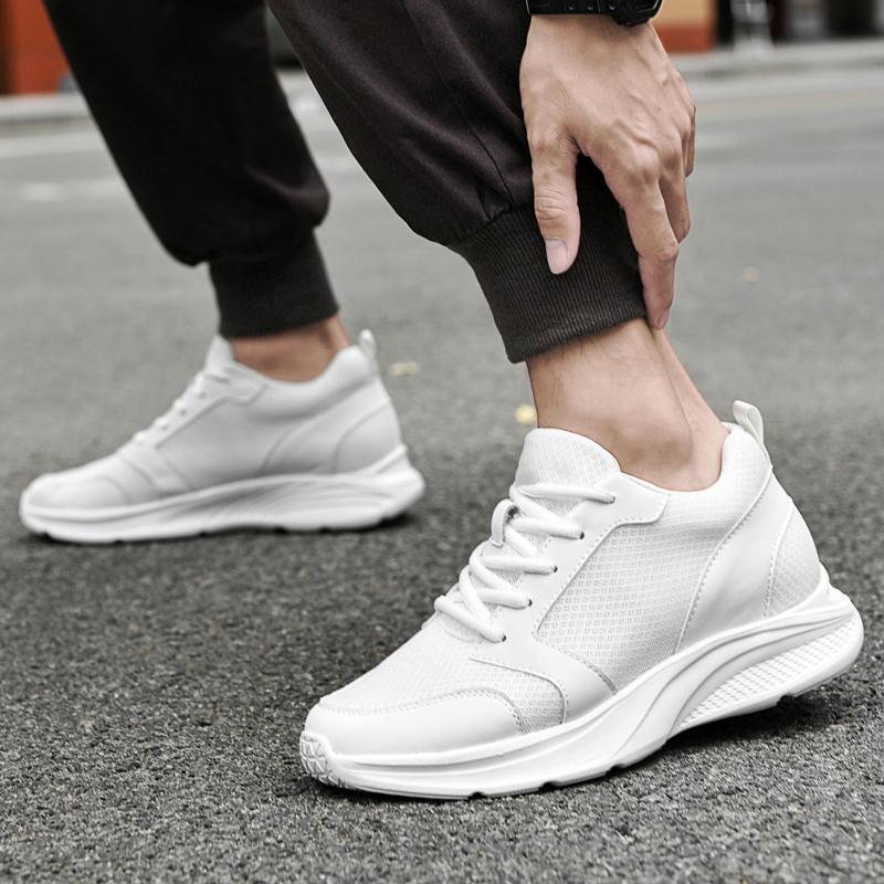 Lace-Up Male Shoes Breathable Men Genuine Leather Casual Shoes Fashion Men Sneakers Comfortable Hot Sale for Men Elevator Shoes