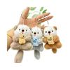 Cute Otter Holding Fish Keychain Soft Plush Toy For Car Keys And Accessories Bag