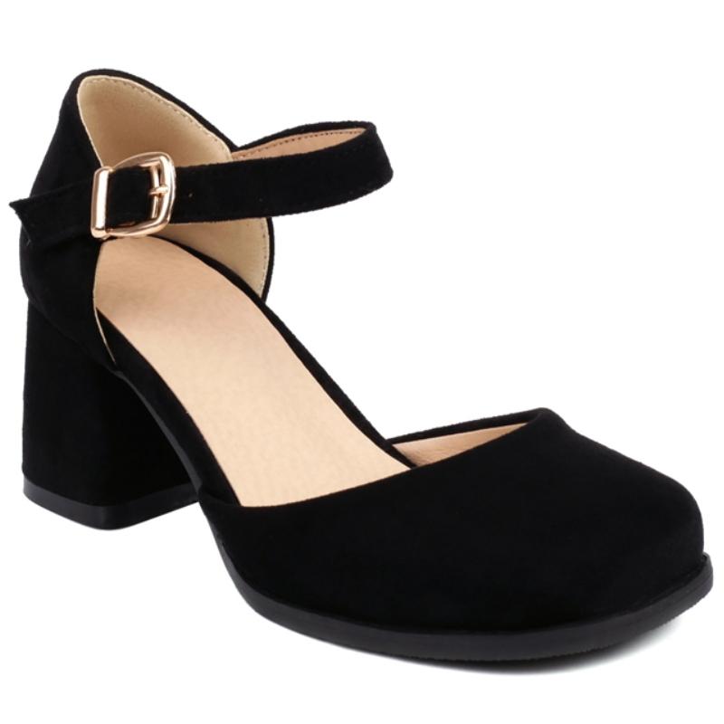 Close Toe Women's Sandals Summer Shoes Outside D'Orsay Pumps Ladies Ankle Strap Elegant Red Gray Party Wedding Shoes Brand