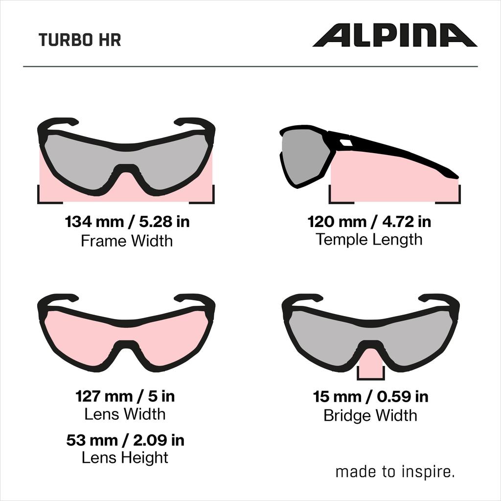 Alpina TURBO HR Sports Shield Style for Smaller Faces Sunglasses, Anti-Fog, Mirrored, Women,
