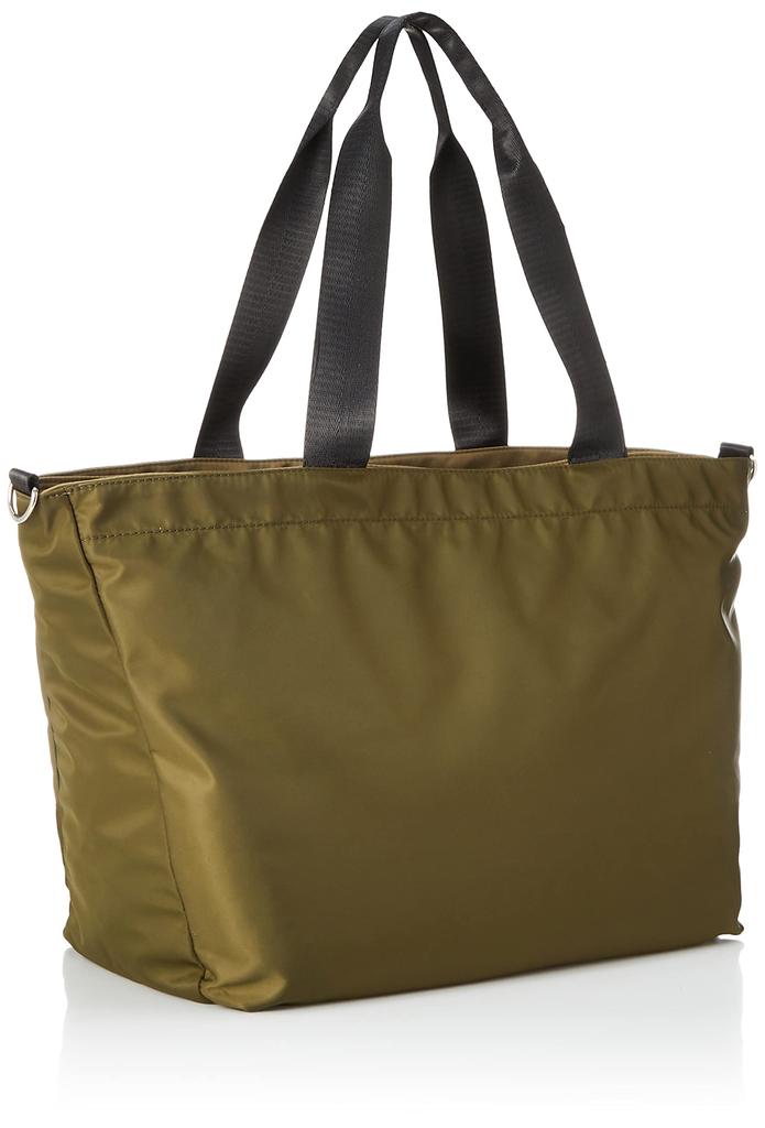 OZOC Soria 50267 Women's Khaki Shoulder Bag, Tote Bag, 2-Way, Crossbody, or Shoulder Strap, Water-Repellent Nylon