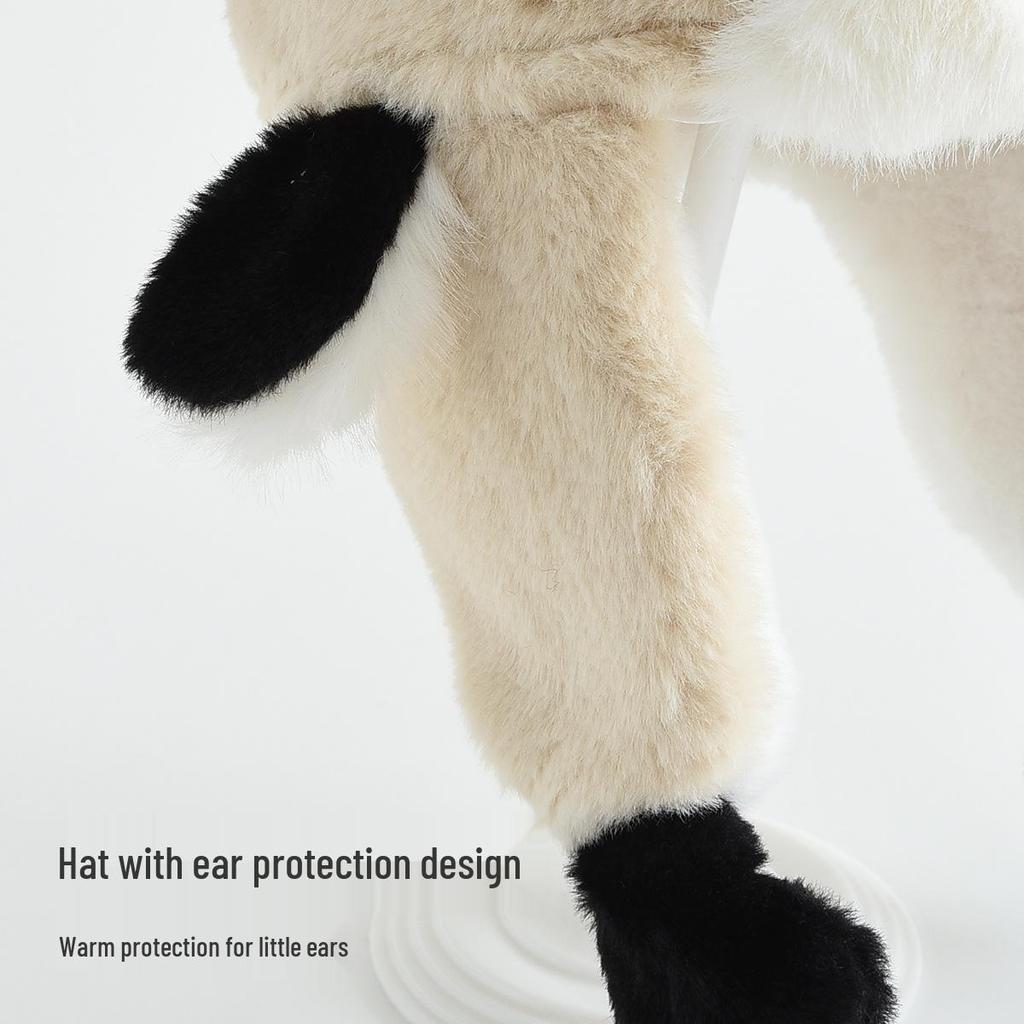Kids' Winter Plush Hat: Windproof Ear Protection, Cute Cartoon Lei Feng Style