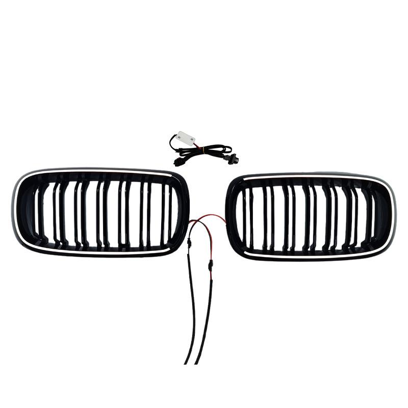 For BMW Grille LED Light Grille X5 X6 M F15 F16 F85 F86 ABS Glossy Black Racing Grille 2014-2018