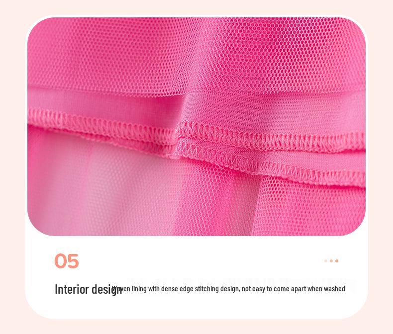 Summer Short Sleeve Mesh Girls' Dresses - European & American Style Princess Dresses