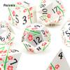 7 Pcs Silver Flower Metal Dice Solid Metal Polyhedral Dice Set Suitable for Role-Playing RPG Board Game Card Game