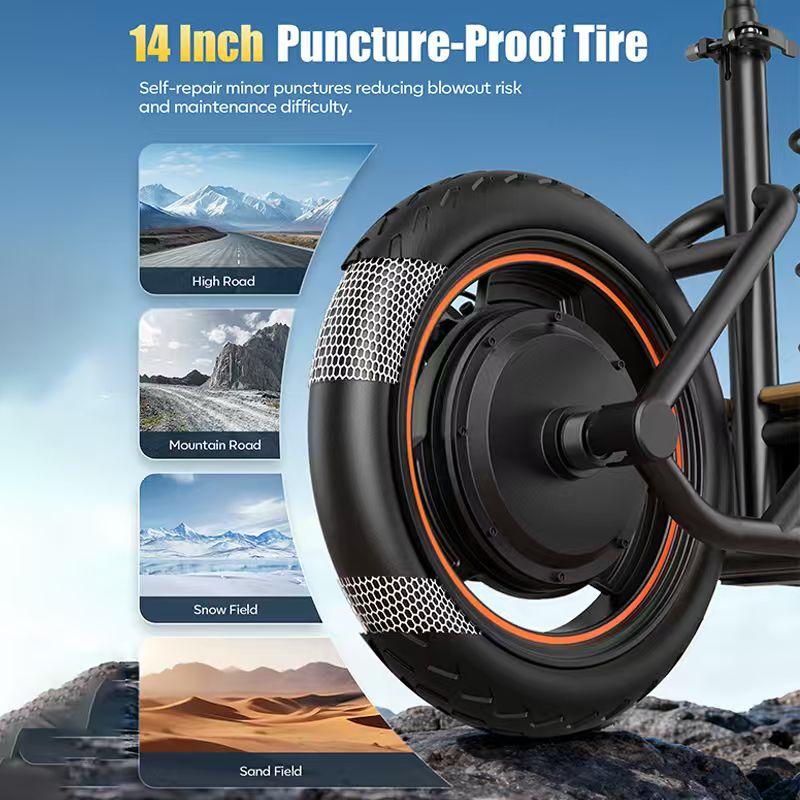 Monopattino Elettrico Pieghevole per Adulti con Cestino Portaoggetti, Motore 600W Batteria Rimovibile 36V, Ruota Pneumatica da 14'' Max 35KM/H E-Scooter da Pendolare