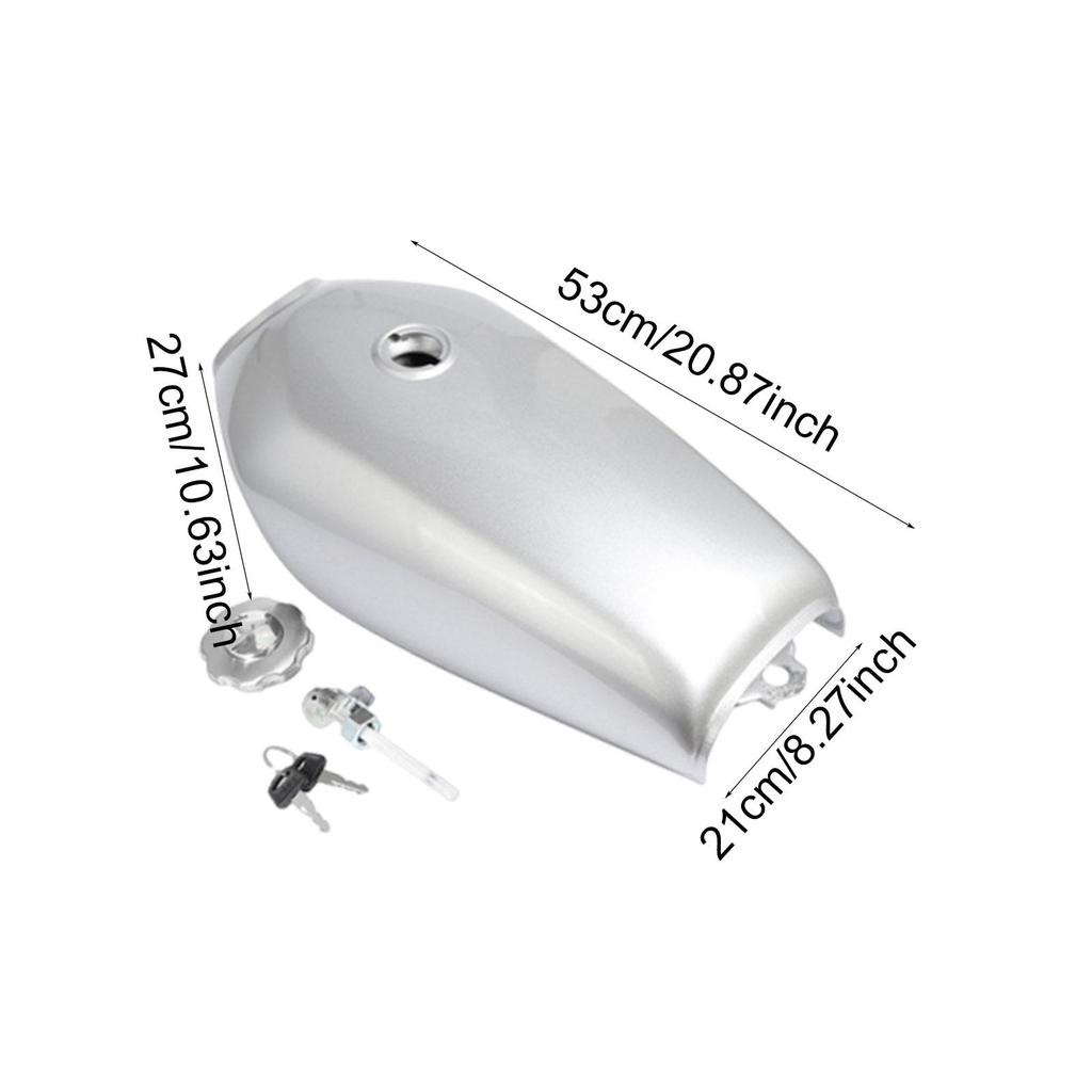 Gas Fuel Tank Lightweight Compact Iron for CG125 Replace Parts Supplies Silver