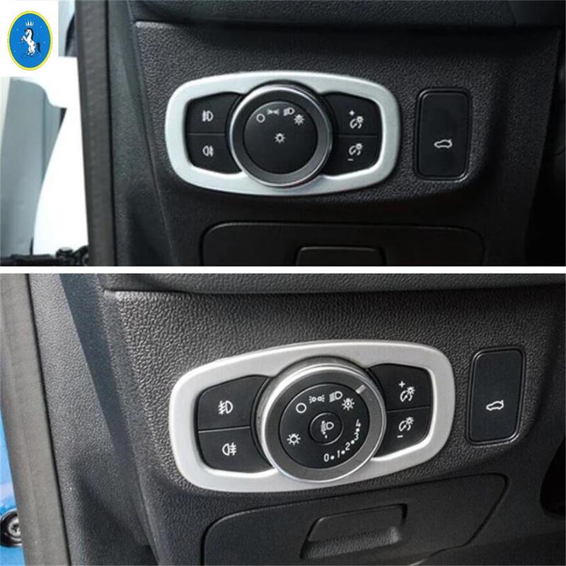 For Ford Focus MK4  - 2025 Matte / Carbon Fiber Look Car Headlight Head Lamp Switch Decor Cover Trim Inner ABS Accessories