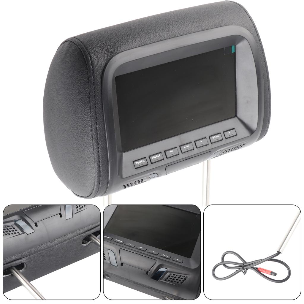 Universal 7in Auto Car Headrest Monitor MP5 Video Media Player High DefinitionBlack