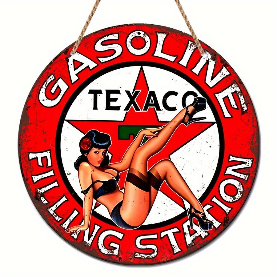 

1 шт. 2d плоский ретро круглый деревянный знак, знак заправочной станции - 20 см, настенный художественный декор, винтажный логотип, настенный декор для гаража, декоративная табличка для кафе-бара, гостиной 20cm*20cm