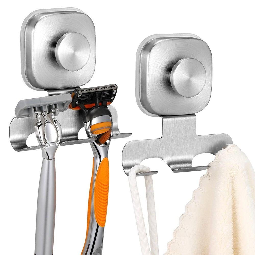 Removable Suction Cup Razor Holder Wall Mounted Shaver Storage Rack  Washroom Wall