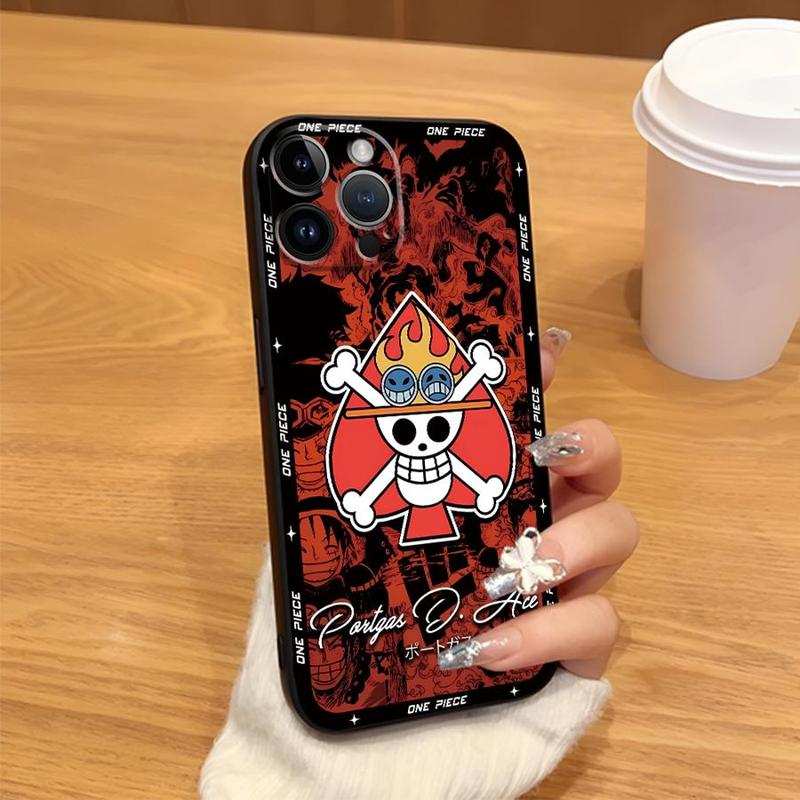 Anime One Characters Piece Black Soft Phone Cover Case for iPhone13 12 11 17 Pro Max 15 16 14 Plus 17Air XS XR