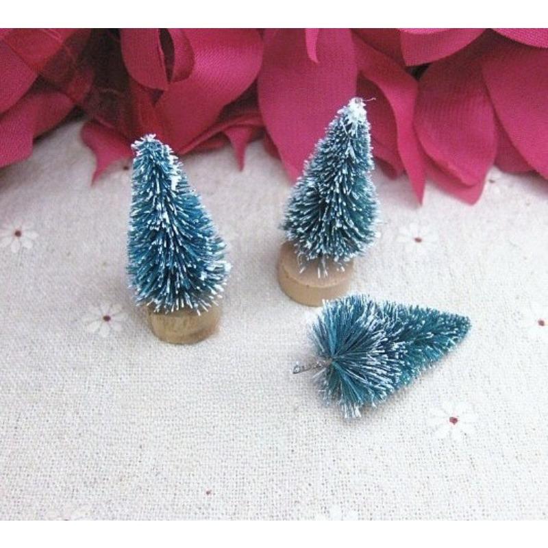 

10-100 шт. Мини-елка с деревянной подставкой, красочный настольный сосновый декор для зимних праздников, Рождества, Нового года, украшение для вечеринки 10PCS синий