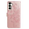 For Samsung Galaxy S25+ Case Butterfly Imprinted Wallet Stand PU Leather Flip Phone Cover with Strap