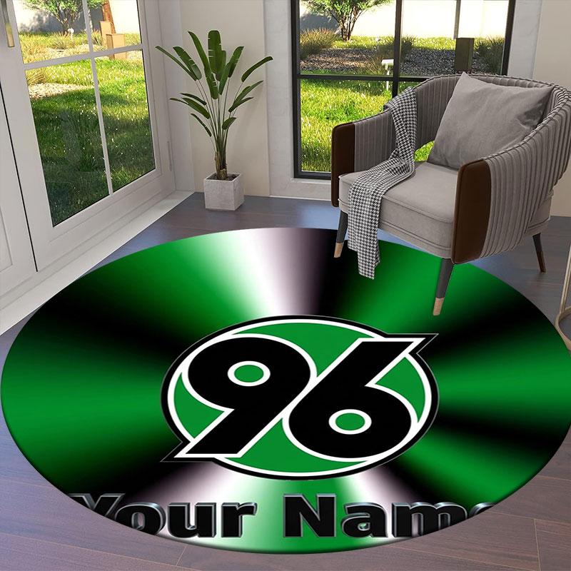 Hannover 96 Custom Name Round Area Rug,Carpet Rug for Living Room Bedroom Sofa Playroom Decor,Non-slip Floor Mat
