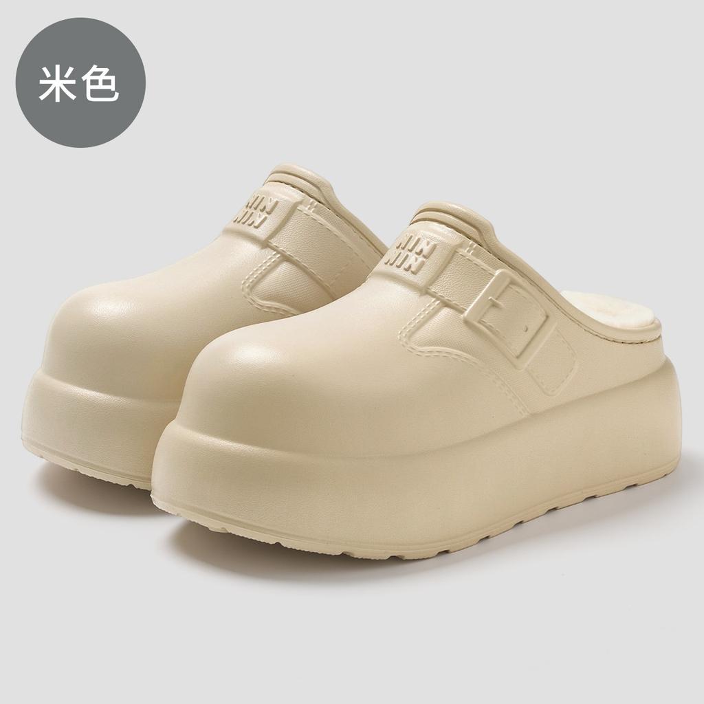 Outer wear cotton slippers 2025 new warm thick bottom non-slip home cotton slippers bag head winter cotton mop