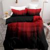 Red and black 3D digital printing three-piece set to map custom bedding quilt cover
