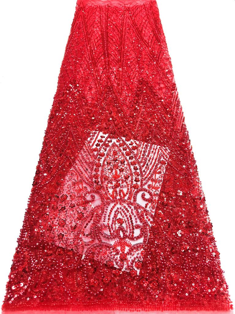 Royal Blue African Sequins Lace Fabric 2026 High Quality Tulle Lace Fabric Embroidered Beads Nigerian Fabric for Wedding Dress