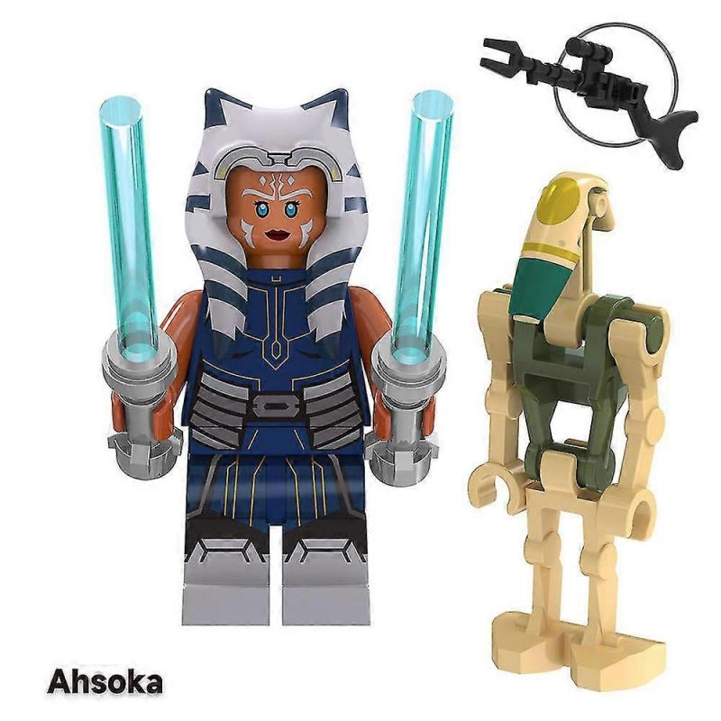 6 Pcs Star Wars Series Assembled Minifigures Building Blocks Kit, Mini Action Figures Toy Set with Accessories