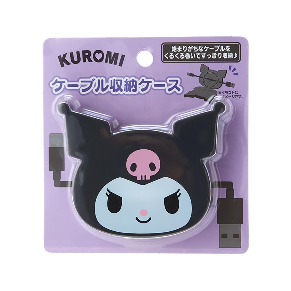 Sanrio Sanrio Cable Storage Case Cable Holder Kuromi Kuromi X X Character 240516 SANRIO (SANRIO) Kuromi-chan 6.8 8.4 1.5cm