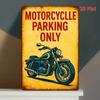 Vintage Motorcycle Parking Metal Sign Wall Art Garage Decor