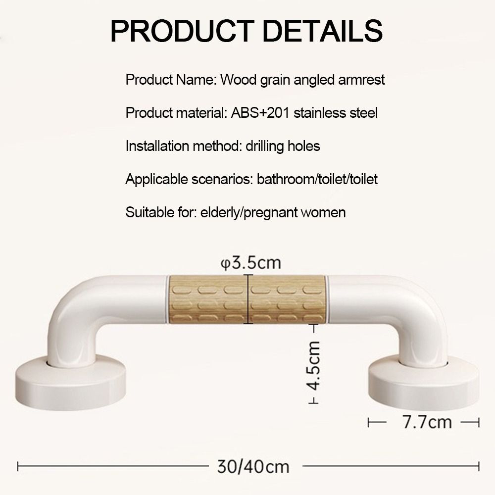 30/40cm Shower Tub Grab Handle with Luminous Reinforced Grip Shower Handle Non-slip Safety Support Anti-fall Safety Handrail