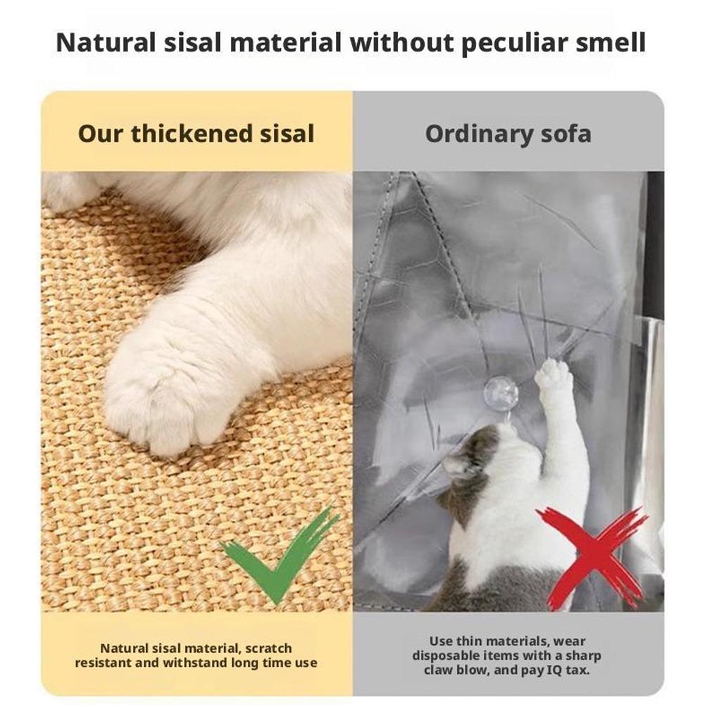 Cat Scratcher Sisal Hemp Cat Scratch Board Sofa Wall Pad Furniture Protective Scratching Mat For Cat Paw Training