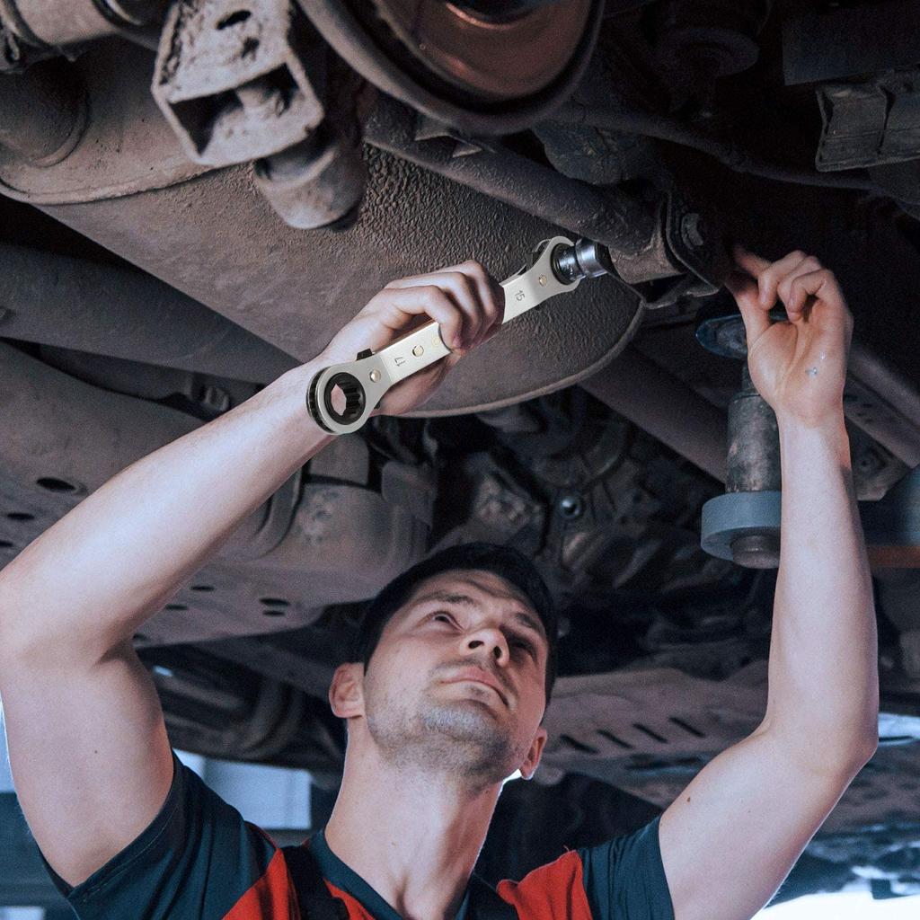 DURATECH Wrench Angle Ratchet Wrench Ratchet Wrench Switchable Auto Storage Bag Included 5-Piece Open-End Set, Set, Wrench, Open-End Set, Direction,