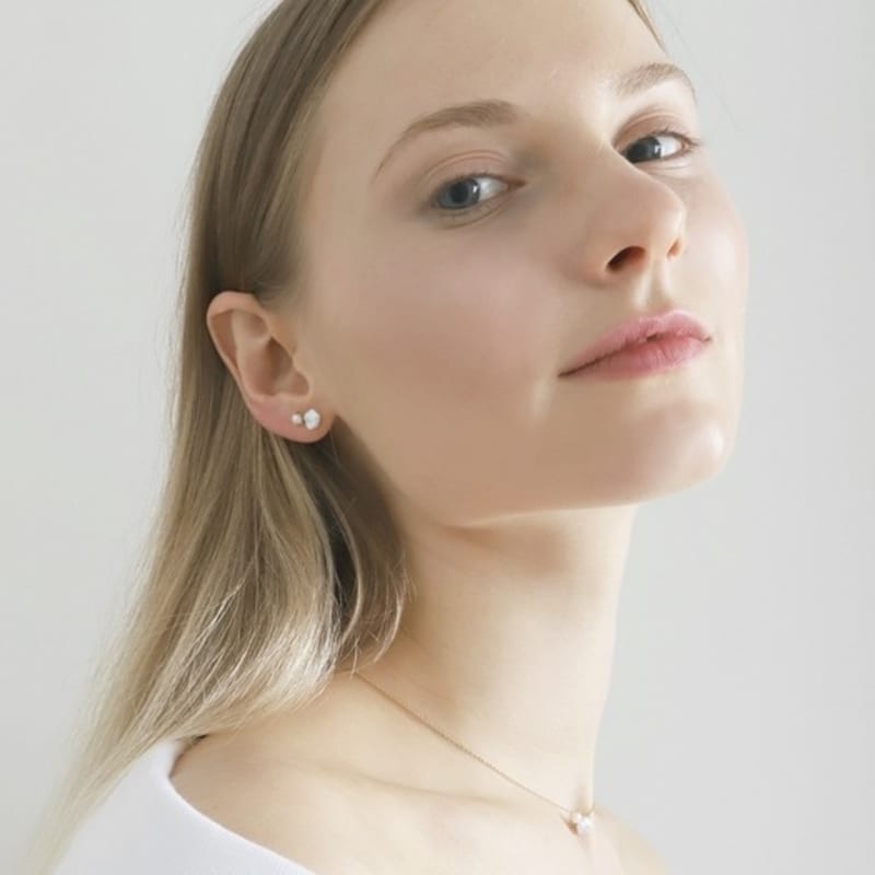 Ozel Silver925 Dew Drop Natural Water Pearl Earrings PS154E