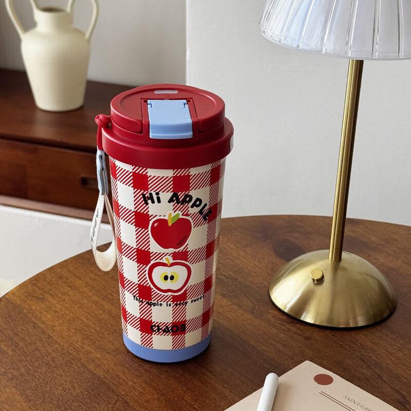 Qiwei Cute Apple Portable 316 Stainless Steel Insulated Straw Tumbler