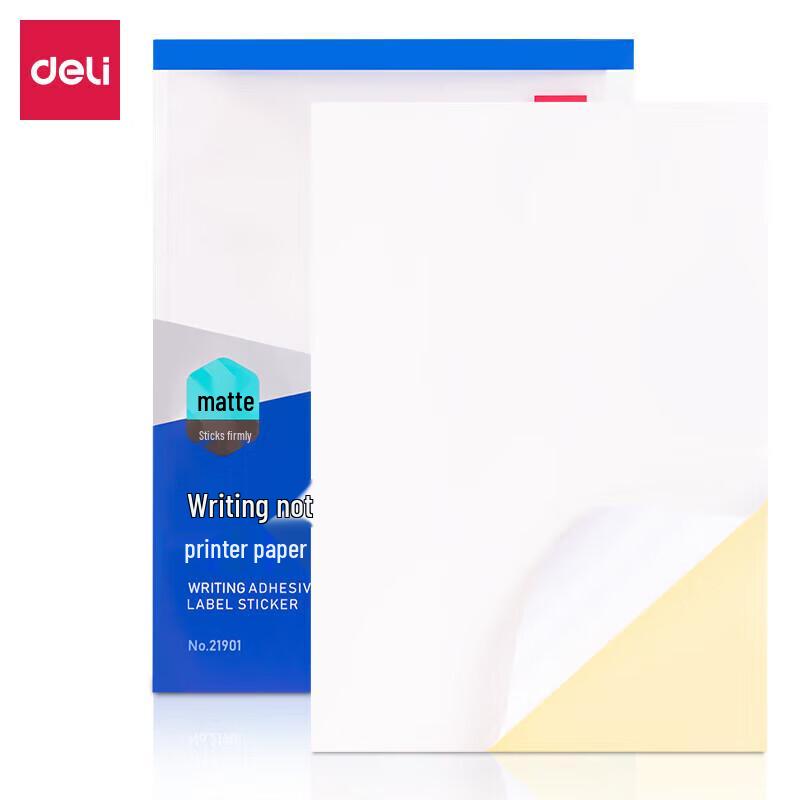 Deli A4 Self-Cutting Matte Coated Label Paper, 80 Sheets