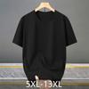 Camiseta Básica Lisa de Manga Corta con Cuello Redondo para Hombre Tallas Grandes – Corte Holgado (5XL-13XL)