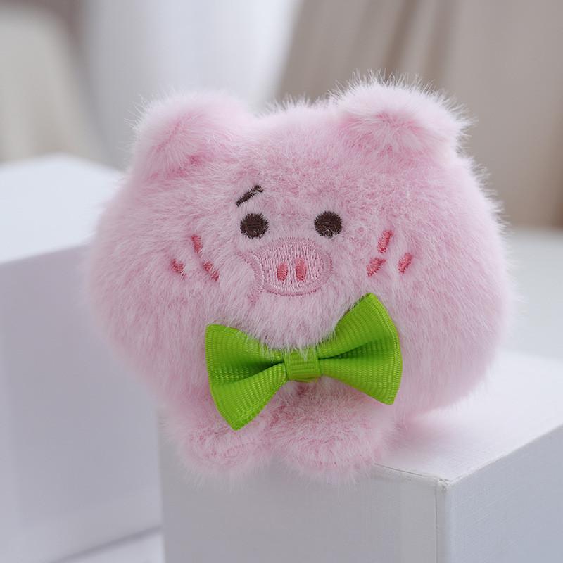 Sweet Adorable Pig Plush Toy With Bow Tie Keychain Perfect For Kids Collectors And