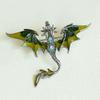 Brooch Pin Western Dragon Design Zinc Alloy Pin with Rhinestone Inlay Hand-Painted Enamel Glaze Suits Coats Sweaters Badge