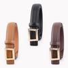 Genuine Leather Cowhide Waist Belt With Alloy Buckle For Casual Office Style