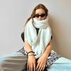 Winter fashion versatile scarf solid color mohair thickened warm scarf women's shawl