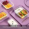 Bento Box in Vetro Borosilicato - Scompartimentata, Resistente al Calore, con Coperchio per Meal Prep & Conservazione