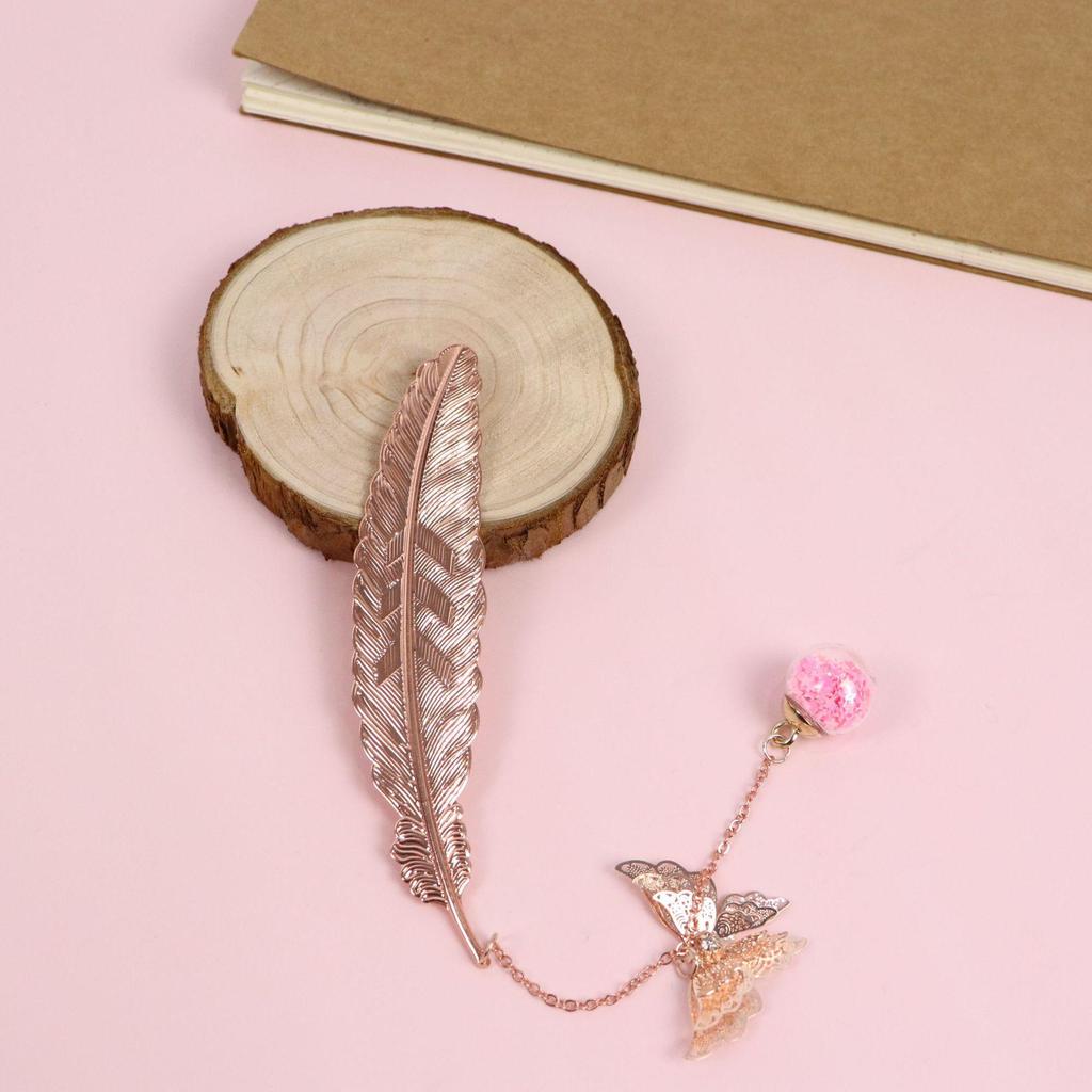 Chinese Style Butterfly Feather Metal Bookmark - Creative Student Gift
