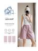 Women's Pink Quick-Dry High Waist Cargo Shorts - Loose, Lightweight, Wide-Leg Summer Sports Pants.