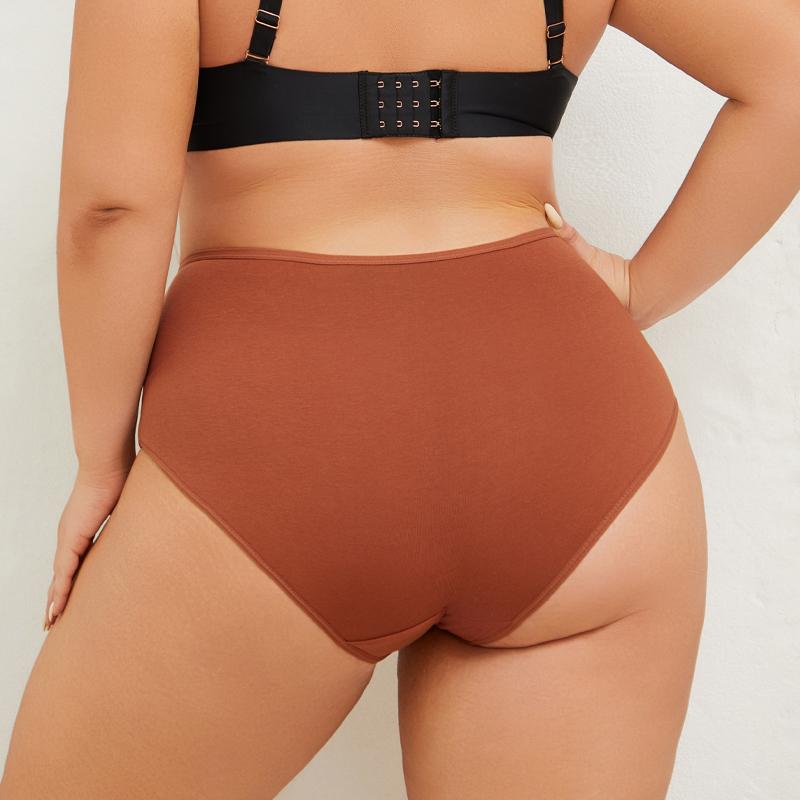 FINETOO Baumwolle Damen Slips Übergröße Nahtlose Unterwäsche Hohe Taille Einfarbig Slips Atmungsaktive Dehnbare Lingerie Sportshorts