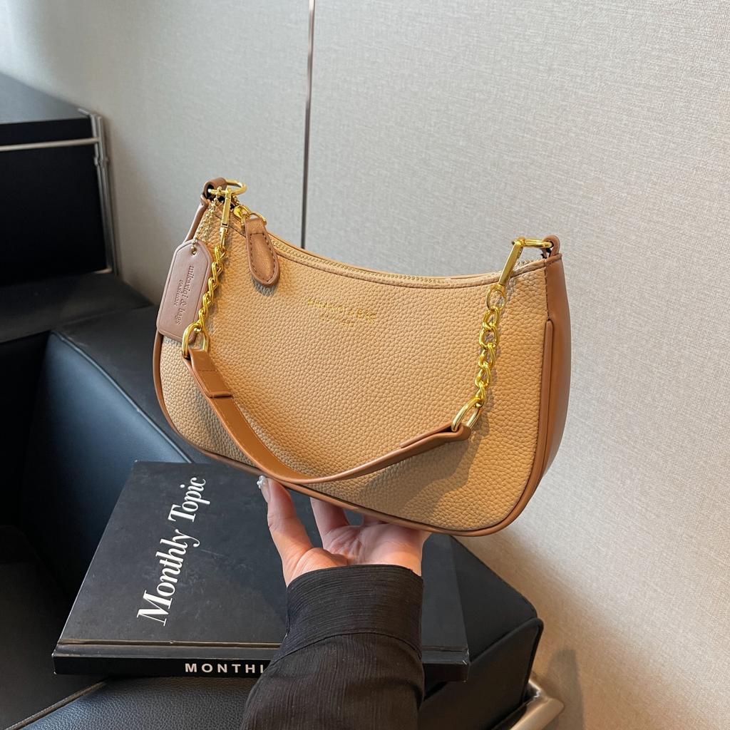 Lychee Pattern Armpit Cross-body Bag  New Style Fashion High Fashion All-in-one Shoulder Bag