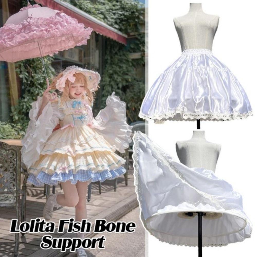 Adjustable Fish Bone Lolita Petticoat Violence Support Tutu Skirt Bridal Crinoline  JK Uniform